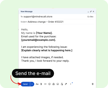 Screenshot showing send button